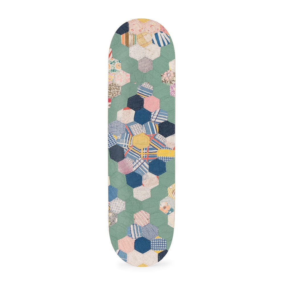 Teal Diamond Quilt Skateboard