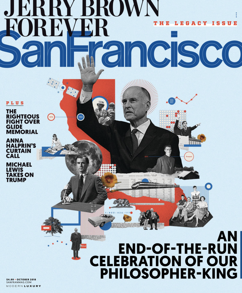 Washed Indigo Fishboard in San Francisco Magazine October 2018