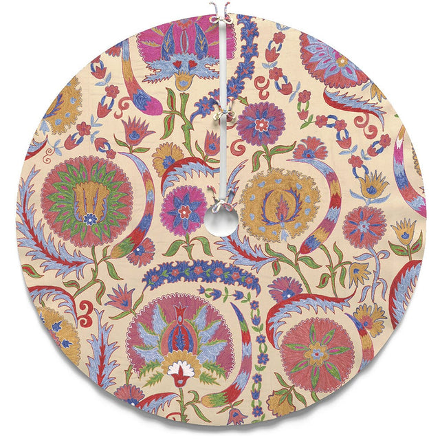 Bright Botanical Suzani Tree Skirt Holiday Accent ADT 