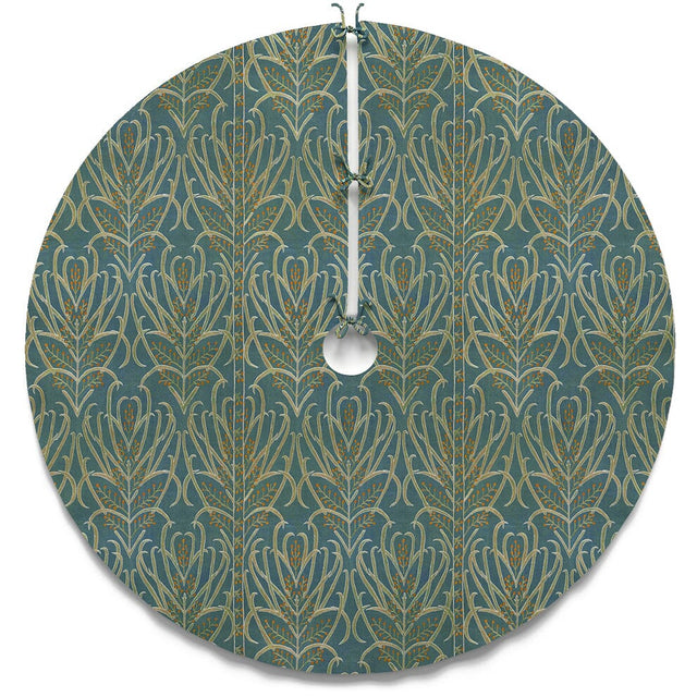 Teal Vines Suzani Tree Skirt Holiday Accent ADT 