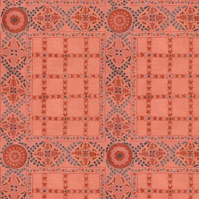Coral Trellis Suzani Wallpaper Yardage St. Frank 