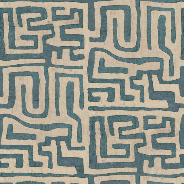 Indigo Classic Kuba Cloth Wallpaper Yardage St. Frank 