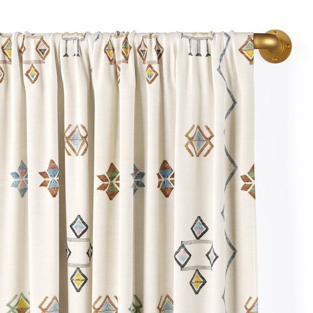 Ecru Cactus Silk Rod Pocket Curtain Curtains St. Frank 96" Curtain Panel 