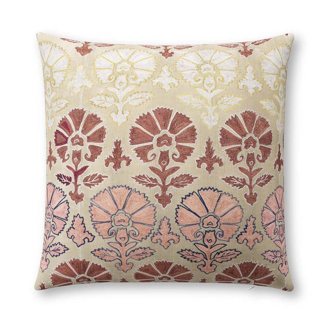 Blush Daisy Suzani Outdoor Pillow Pillow ADT 22" W x 22" H 