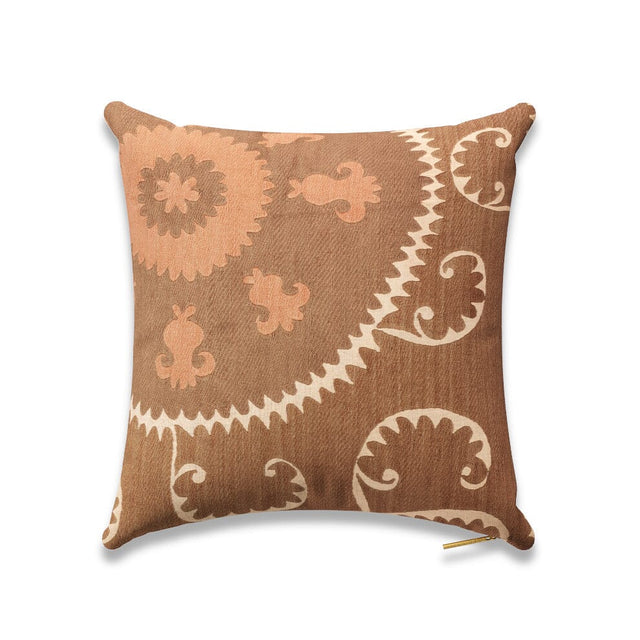 Espresso Checkerboard Suzani Pillow Pillow ADT 18" W x 18" H 