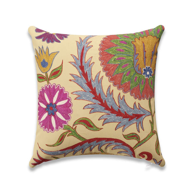 Bright Botanical Suzani Outdoor Pillow Pillow ADT 22" W x 22" H 