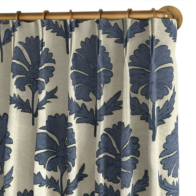 Indigo Daisy Suzani French Pleat Curtain Curtains St. Frank 