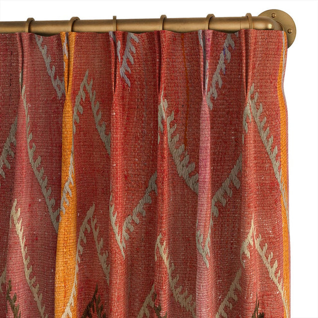 Rouge Chevron Kilim French Pleat Curtain Curtains St. Frank 