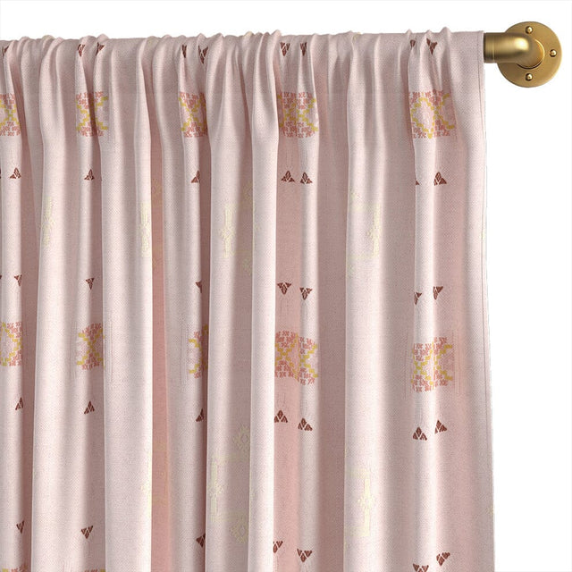 Blush Cactus Silk Rod Pocket Curtain Curtains St. Frank 