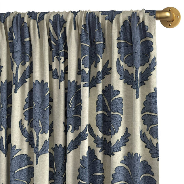 Indigo Daisy Suzani Rod Pocket Curtain Curtains St. Frank 