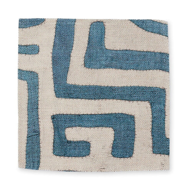 Indigo Classic Kuba Cloth Outdoor Performance Fabric Swatch Swatch ADT 