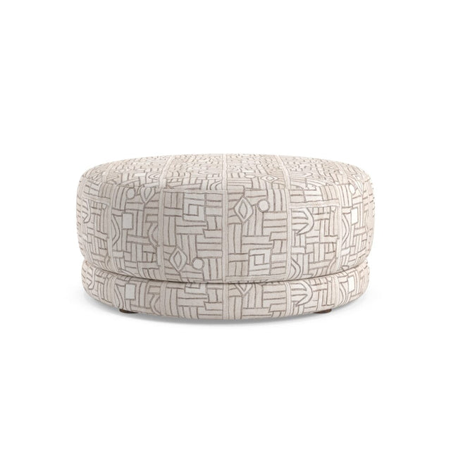 Ecru Maze Kuba Cloth Nico Large Ottoman Furniture Revive 