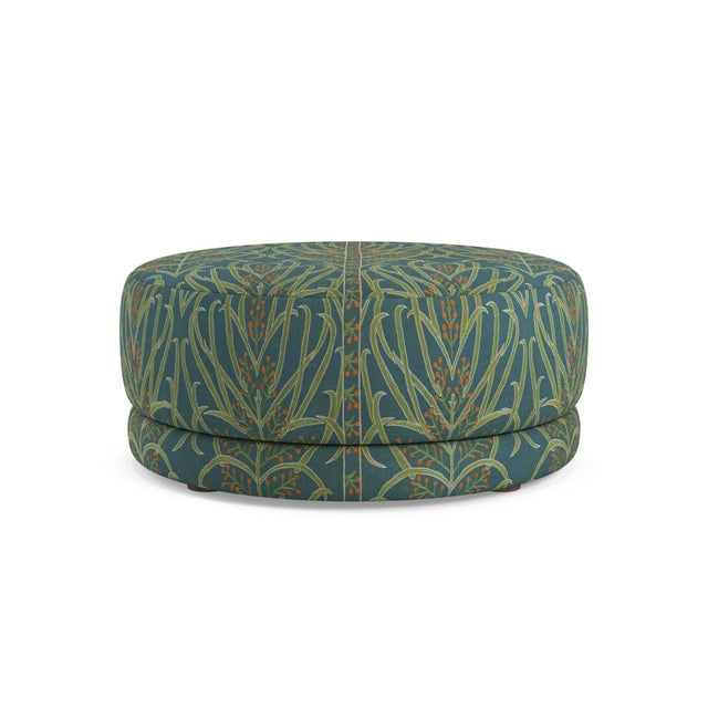 Teal Vines Suzani Nico Large Ottoman Furniture Revive 