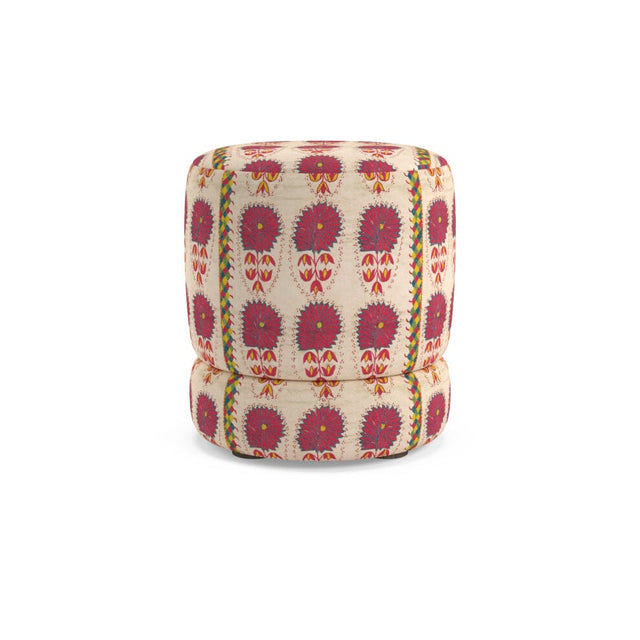 Fuchsia Daisy Suzani Nico Small Ottoman Furniture Revive 