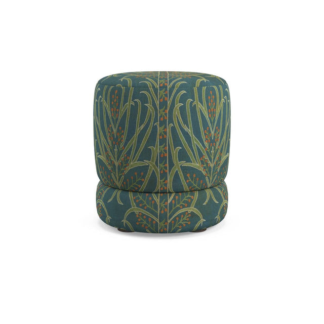 Teal Vines Suzani Nico Small Ottoman Furniture Revive 