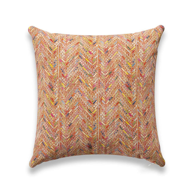 Salmon Herringbone Huipi Outdoor Pillow Pillow ADT 22" W x 22" H 