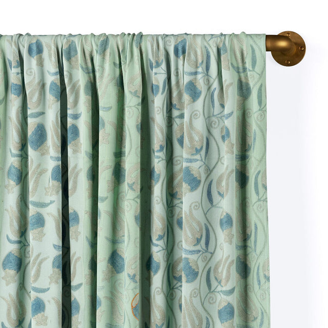 Aqua Pomegranate Suzani Rod Pocket Curtain Curtains St. Frank 