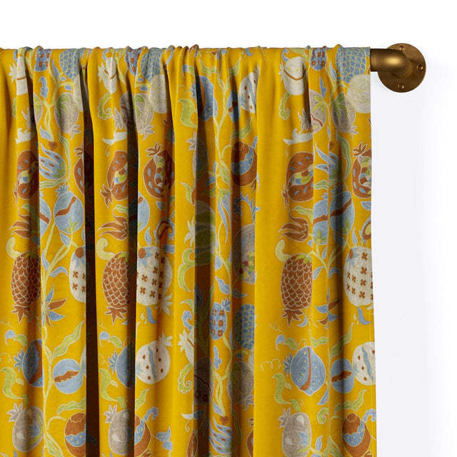 Golden Pomegranate Suzani Rod Pocket Curtain Curtains St. Frank 
