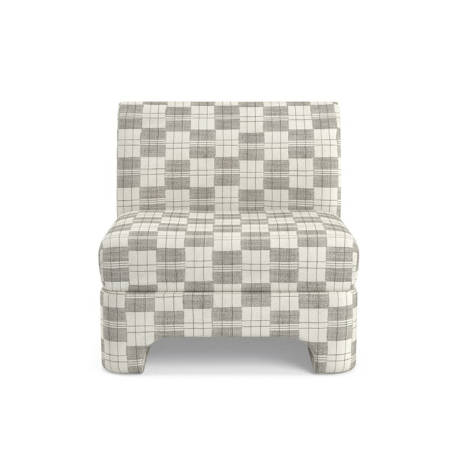Charcoal Plaid Mossi Sienna Slipper Chair Furniture Revive 