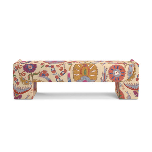 Bright Botanical Suzani Stevie Bench Furniture Revive 