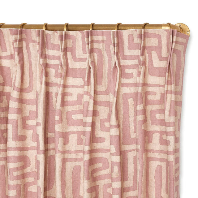 Terracotta Classic Kuba Cloth French Pleat Curtain Curtains St. Frank 