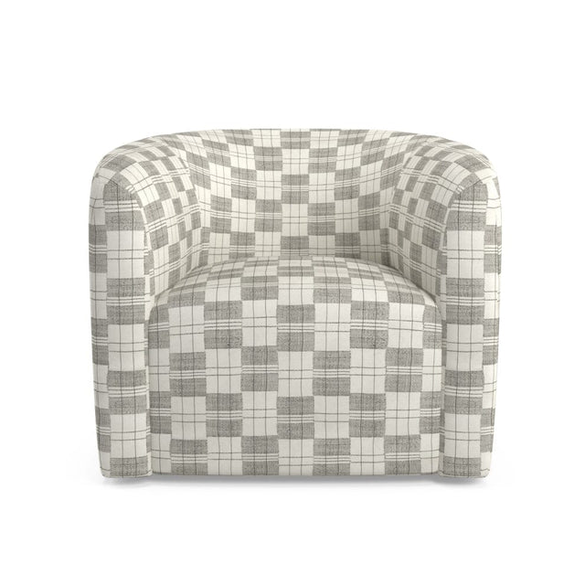 Charcoal Plaid Mossi Esther Swivel Chair Furniture Revive 