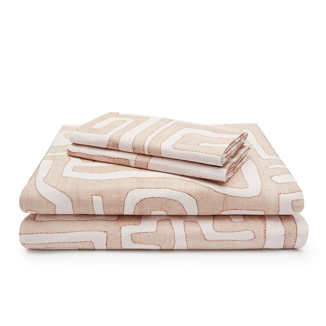 Blush Classic Kuba Cloth Sheet Set Bedding Portugal 