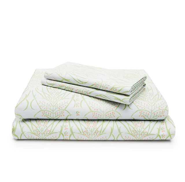 Light Teal Vines Suzani Sheet Set Bedding Portugal 
