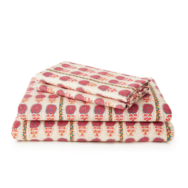 Fuchsia Daisy Suzani Sheet Set Bedding Portugal 