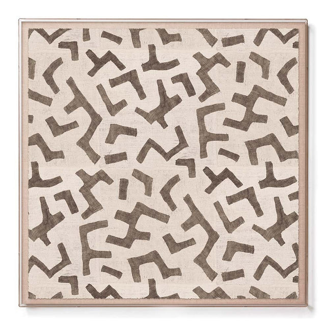 Ecru Figures Kuba Cloth Sublime Framed Print Print St. Frank 