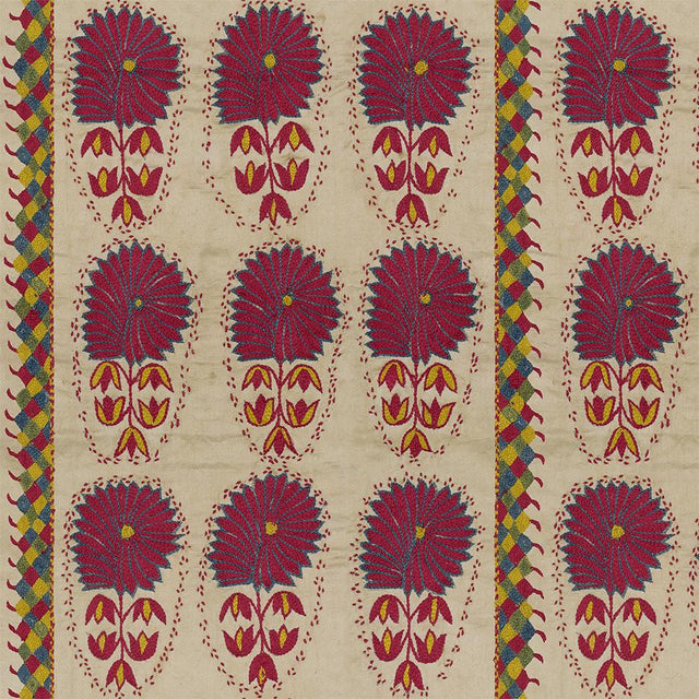Fuchsia Daisy Suzani - Wallpaper Yardage St. Frank 
