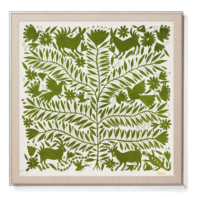 Green Otomí - Sublime Framed Textile Textile Mexico 