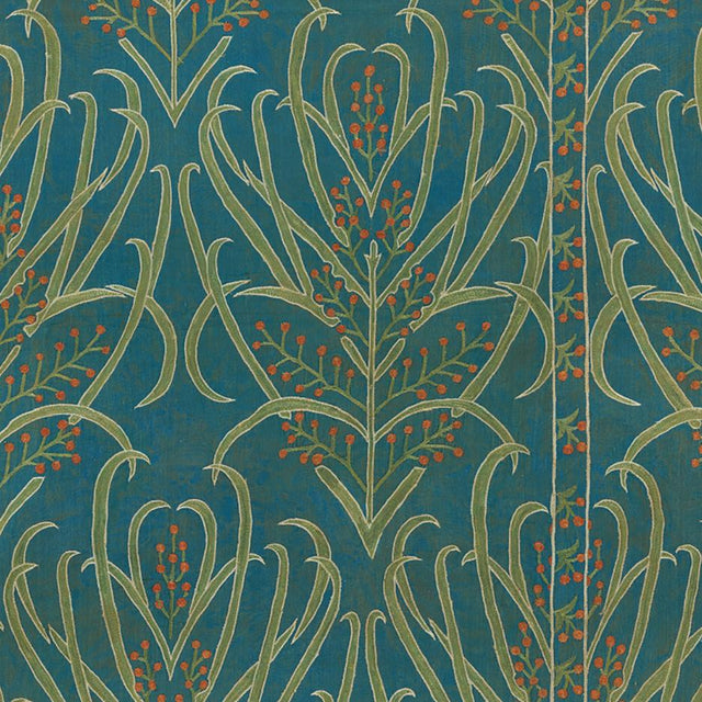 Teal Vines Suzani - Wallpaper Yardage St. Frank 