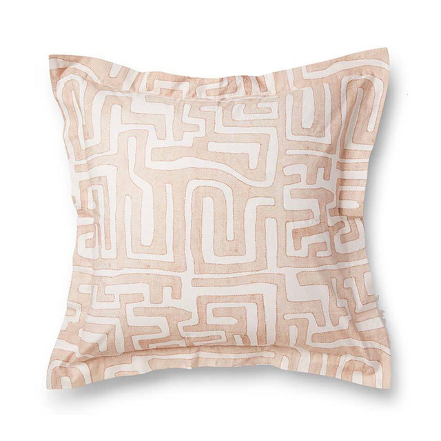 Blush Classic Kuba Cloth Pillowcases + Shams Bedding Portugal 